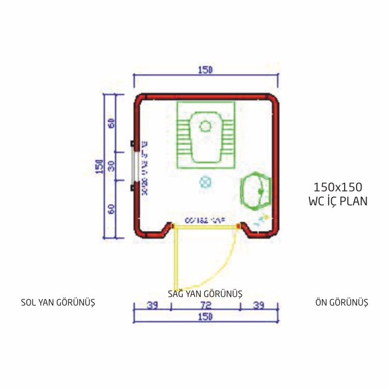 C WC 150x270 — teknik çizim