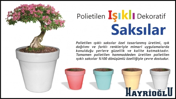Polietilen Işıklı Saksı